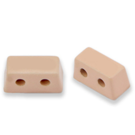 2 x metalen Tile beads rectangle Dusty rose ca. 8x4mm (Ø1.2mm)