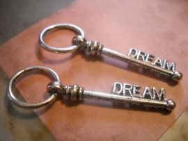 Prachtige Tibetaans zilveren sleutel dream 52 x 17,5 x 5mm Gat: 14mm