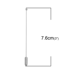 Hoedenspeld of hoedespeld lang met dopje ca 76 x 4mm Pin 1mm