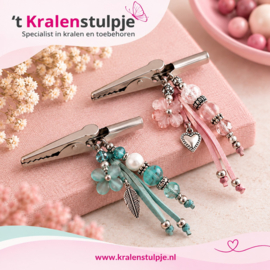 1 x Krokodillenklem 51 x 6,5 x 12 mm – gat 1,5 mm – platinumkleur