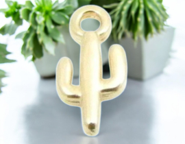 DQ metaal hanger cactus 6 x 11mm Ø1,5mm rose goud kleur (Nikkelvrij)
