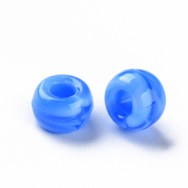 15 x Two tone acryl kralen rondellen 11 x 8 mm – gat 5 mm – Blue