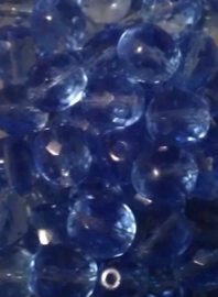 10 x Glaskraal facet kristal blauw/paars 10 mm