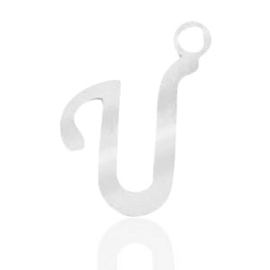 Roestvrij stalen (RVS) Stainless steel bedels initial U