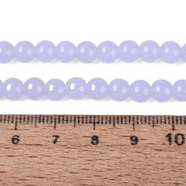 30 x Imitatie jade glaskralen rond 6-6,5 mm – gat 1,4 mm – Lilac
