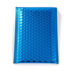 1 x Metallic luchtkussen envelop kleur: Dodger Blue afm. 24,5 x 15 x 0,6cm