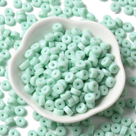 20 gram Glaskralen – Opaque Colours 6 x 3 mm – gat 1,4 mm – aquamarine
