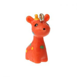 2 x Kinderkralen Bedel Giraffe oranje 28x21 mm