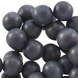 20x Aardse tinten houten kralen rond 8 mm Dark blue