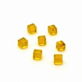 10x Preciosa Handgeslepen kristal kraal 4mm goud geel