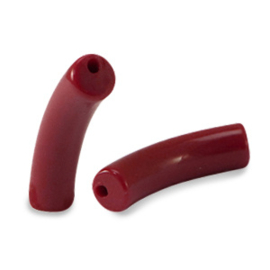 5 x Acryl kralen tube Port red ca. 32x8mm (gat Ø1.9mm)