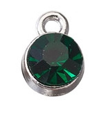 5 x kleine RVS hangertjes met bergkristal strass 4 x 6mm oogje: 1mm Emerald