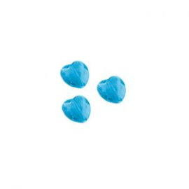 10 x Kinderkralen acryl facet hart blauw 12.5 mm