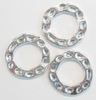 2 x Zilverkleurige metalen ring/tussenzetsel bewerkt 22 mm