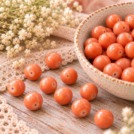 20 x Keramische glaskralen 12 mm – oranje
