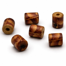 25 x Afrikaanse houten kralen cilinder 10 x 9 mm – gat ca. 3 mm