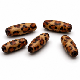 20 x Afrikaanse houten kralen 23 x 8 mm – gat ca. 3 mm – bewerkt