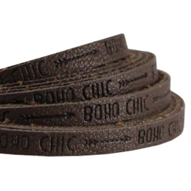 20 cm Plat imi leer 5mm met quote - Boho chic - Dark Chocolate ♥