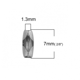 10 x RVS connectors voor -ball chain kettingen  2mm