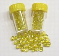 4 x  Mini-buisje rocailles geel Zilverkern 4,5mm 4,5 mm