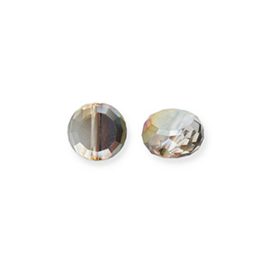 10 x Top Facet kralen 7,5 x 8 mm – gat 1,6 mm – silver-AB coating