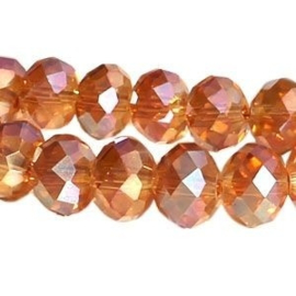 15 x Topfacet kralen 8x6 mm Dark Rose Gold