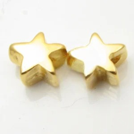 DQ metaal kraal ster 10 x 11mm goudkleur gat 2,7mm (Nikkelvrij)