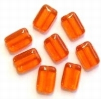 10x Glaskraal platte rechthoek oranje 12 mm