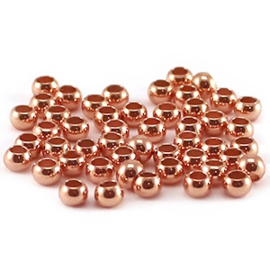 30 x DQ knijpkralen 3 mm Rose gold plated (Nikkelvrij)