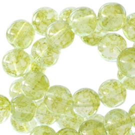 30 x 8 mm glaskralen transparant gemêleerd Pear green