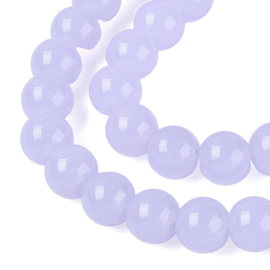 30 x Imitatie jade glaskralen rond 6-6,5 mm – gat 1,4 mm – Lilac