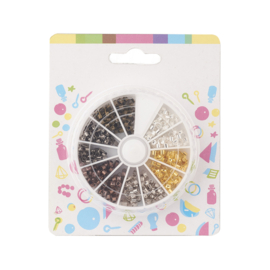 1 doosje draadbeschermers 5 x 6 x 2 mm – gat 1,5 mm – mix kleuren