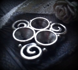Per stuk antiek zilveren metalen tussenzetsel spiralen 26 mm