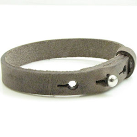 1 x Cuir Armband DQ Leer 10 x 2,2mm Vintage Roasted Brown
