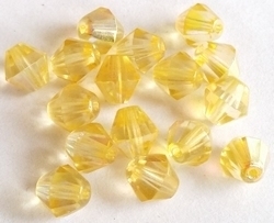 10 x Glaskraal kristal facet konisch geel AB 8 mm
