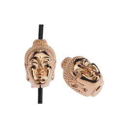 DQ metaal kraal boeddha 12x8mm rosé goudkleur  (Nikkelvrij)