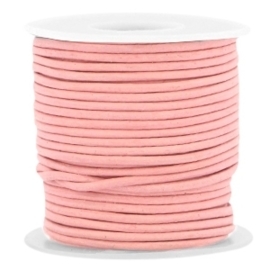 50cm DQ leer rond 1 mm Peach pink - vintage finish