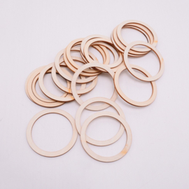 10 x Houten platte ringen onbewerkt 73,5 x 2,5mm, binnen Diameter: 60mm