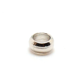 25 x Metalen knijpkralen messing rondel 4 x 2 mm – gat 2,5 mm – platinumkleur (Nikkelvrij)