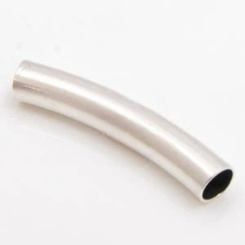 DQ metaal tube 30mm met 3,8mm gat antiek zilverkleur (Nikkelvrij)