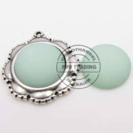 1 x Polaris Matt Cabochon 20mm Aquamarine