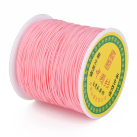 1 rol 90 meter gevlochten nylon koord, imitatie zijden draad 0,8mm Light Coral