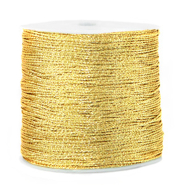 1 rol 90 meter macramé draad metallic 0.5mm Cornsilk gold (kies voor pakketpost) 