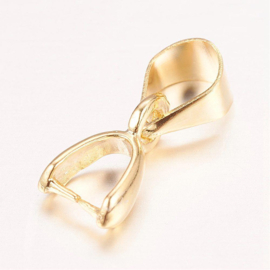 2 x Bails hanger real 18K gold plated 9 x 5 x 3mm oogje: 4 x 5mm (Nikkelvrij)