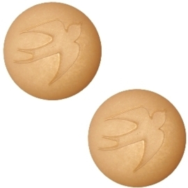 5 x  Cabochon Polaris vogel matt 20 mm Soft greige