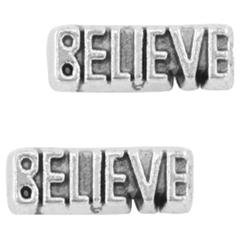 2 x Floating Charms Believe 11x4 mm