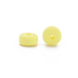20 x Polymeer kralen rondellen 7mm Butter yellow