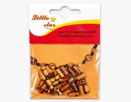 25 x Afrikaanse houten kralen cilinder – 12 x 5,5 mm – Gat ca. 3 mm – Mix kleuren