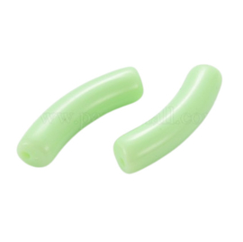 10 x Acryl kralen tube opaque Spring Green ca. 32x8mm (gat Ø1.8mm)