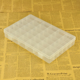 Grote kunststof kralendoos 36 vakjes 270 x 175 x 42mm (Past niet door de brievenbus)